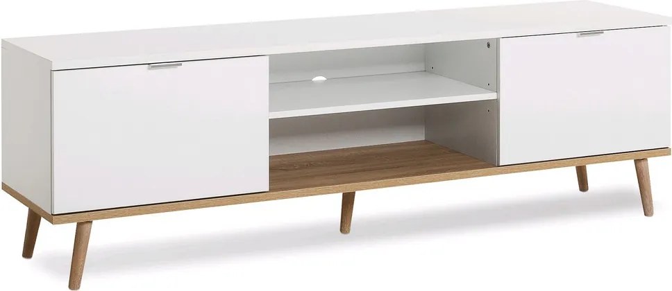 TV skrinka Göteborg, biela / dub sonoma