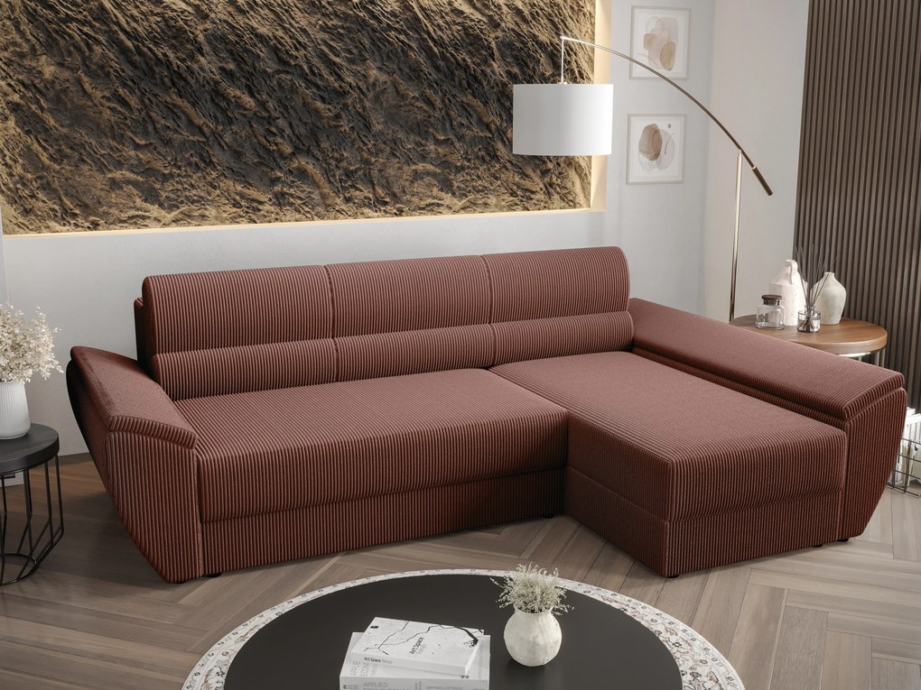 Rohová sedacia súprava Radiant L3 (hnedá) (P). Akcia -20%. Vlastná spoľahlivá doprava až k Vám domov. 1057478
