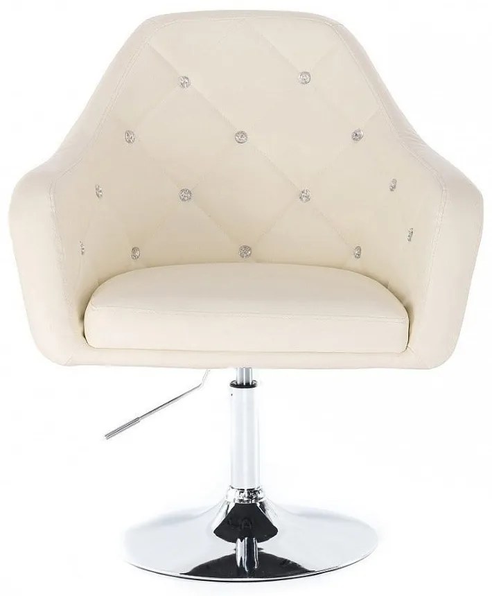 LuxuryForm DESIGN Kreslo ROMA na striebornom tanieri - krémové
