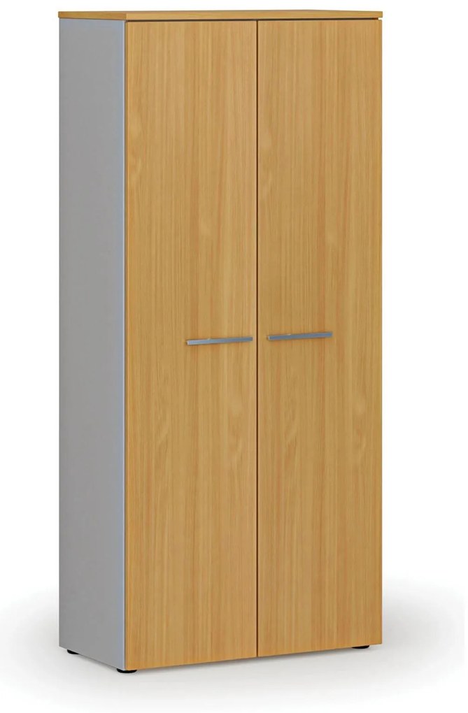 Šatníková skriňa s výsuvom PRIMO GRAY, 800 x 420 x 1781 mm, sivá/buk