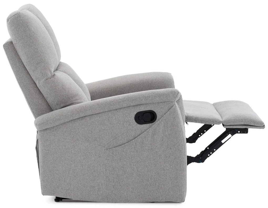 Autronic - Relaxační křeslo, manuální ovládání, světle šedá látka - TV-916 SIL2