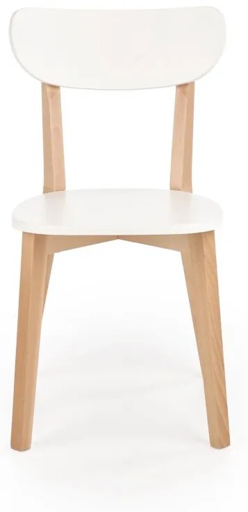 Jedálenská stolička BUGGI – masív, MDF, buk / biela