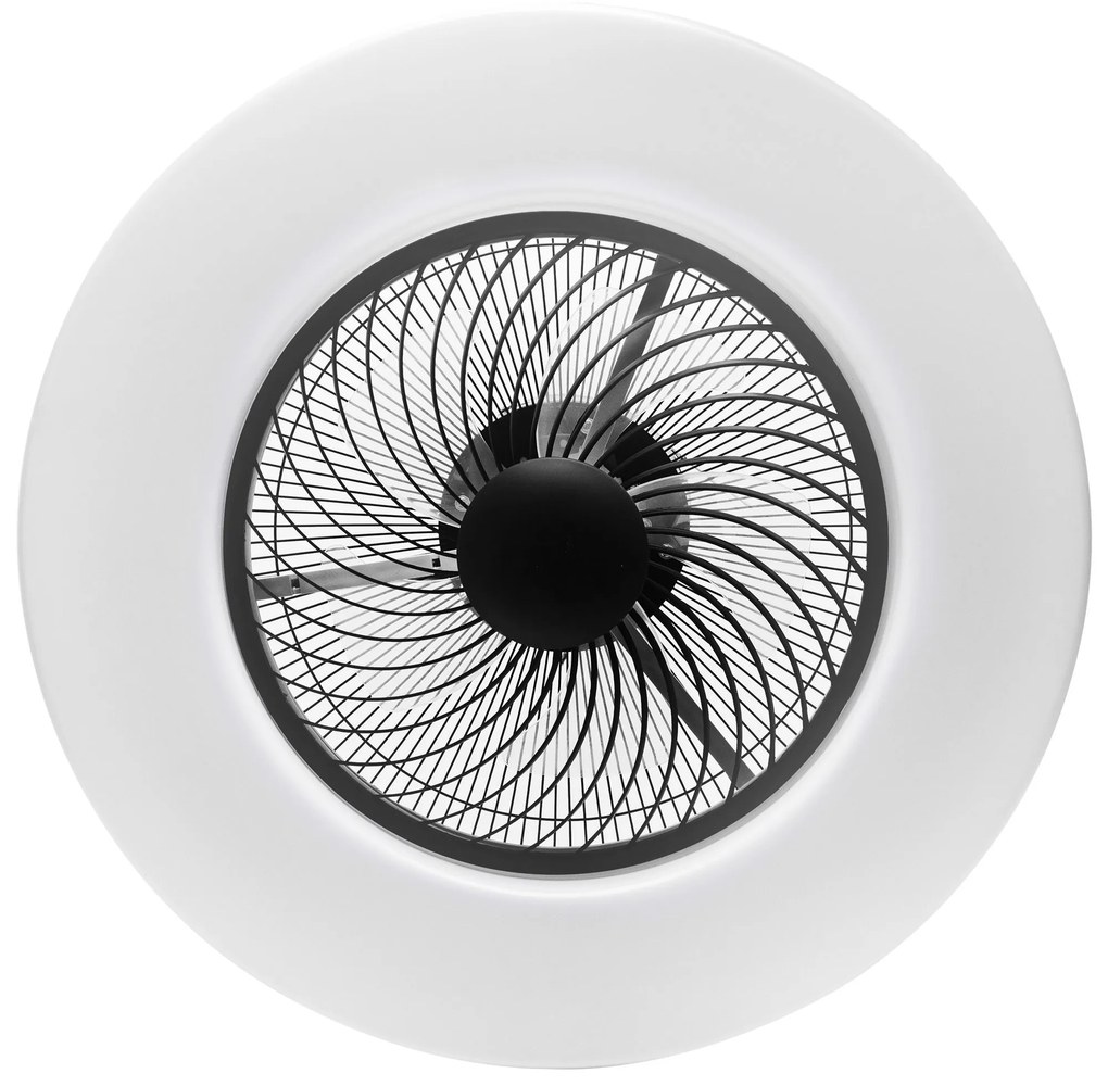 Toolight Toolight, LED stropné svietidlo s ventilátorom APP1552-C, čierna-biela, OSW-05181