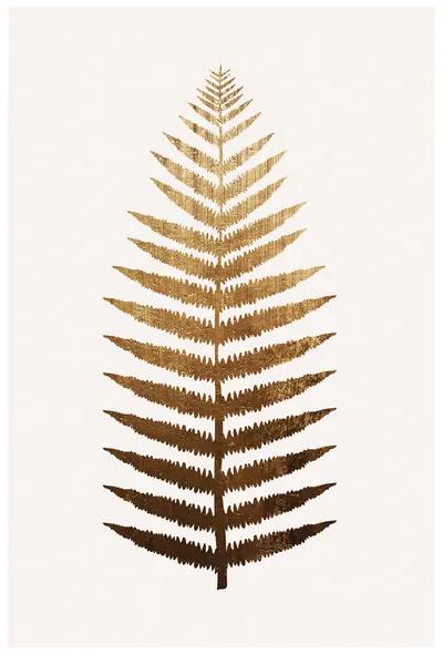 Plagát, Obraz - Kubistika - Golden leaf, (40 x 60 cm)