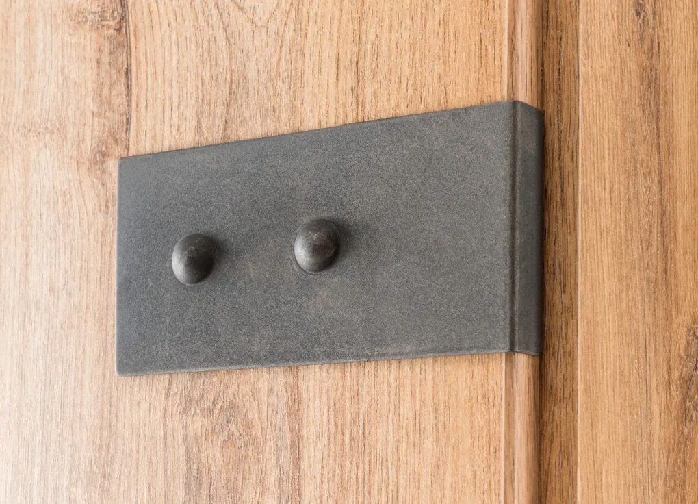 Šatníková skriňa so zrkadlami Cork, 180 cm, doskový dub/grafit