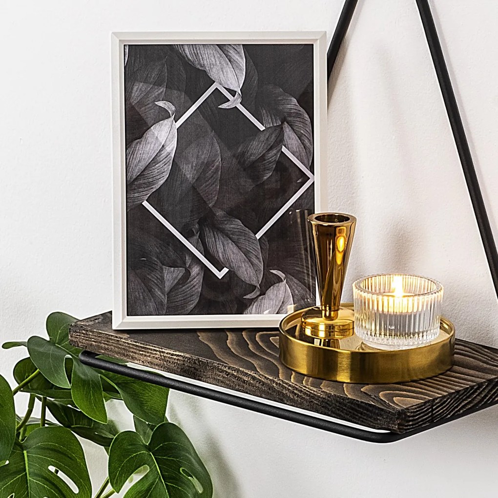 Nástenná polica Benia smrek/čierna