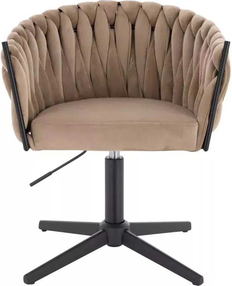 LuxuryForm DESIGN Stolička NORDEN VELUR na čiernom kríži - latte