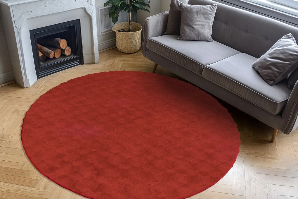Obsession, Kusový koberec Diamond Cut 800 Red kruh, 200x200 (priemer) kruh, červená, obývacia izba