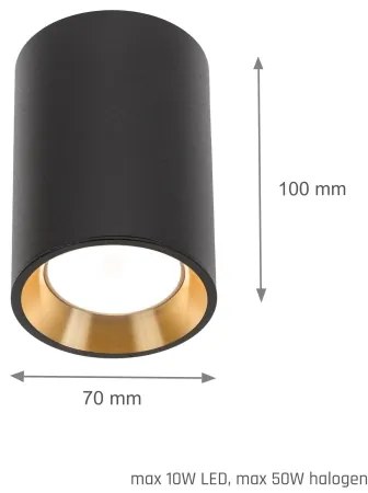 Bodové svietidlo CHLOE 1xGU10/35W/230V okrúhly čierna/zlatá