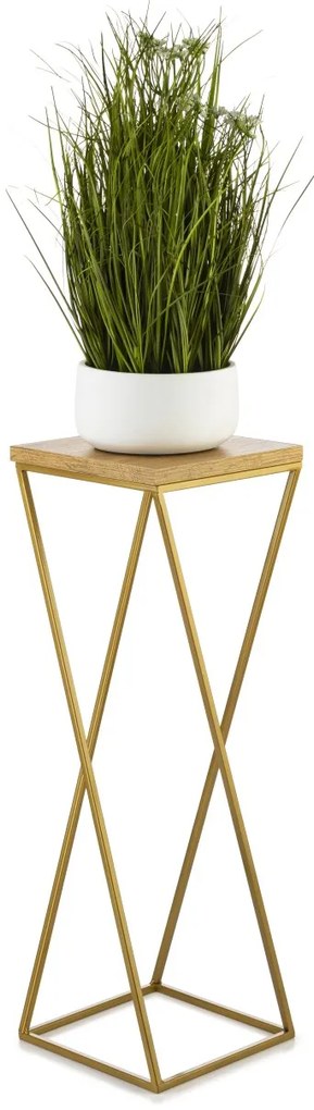 STOJAN NA KVETINÁČ LOFT7 70X24X24 CM ZLATÁ/HNEDÁ