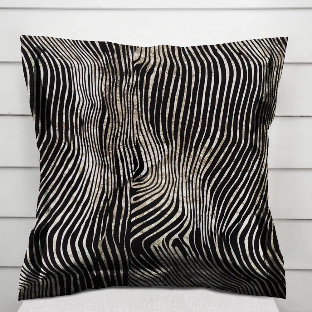 Biante Zamatová obliečka na vankúš s lemom Tamara TMR-052 Zebrovaný vzor 40 x 40 cm