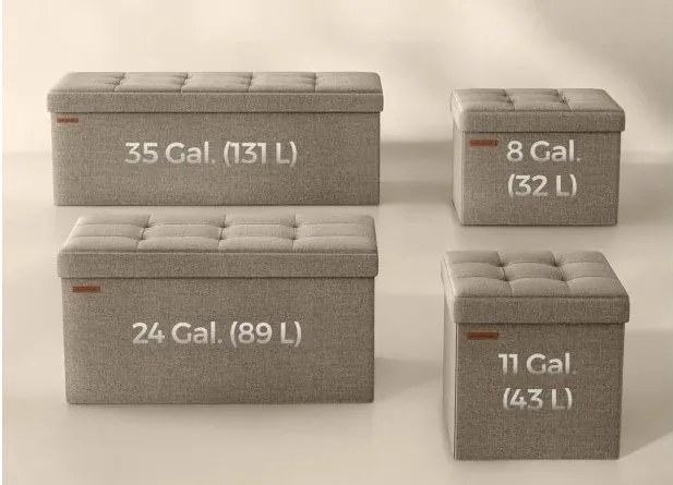 Taburet Soor s úložným priestorom béžový