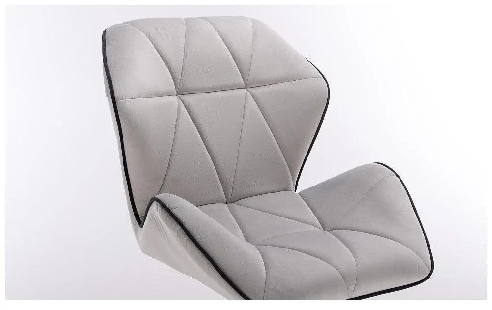 LuxuryForm DESIGN Stolička MILANO MAX VELUR na striebornej podstave s kolieskami - šedá
