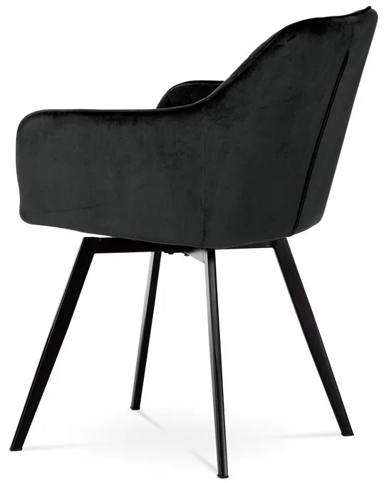 BONTEC Jedálenská stolička, čierna, zamatová látka, DCH-425 BK4 Farba: Čierna