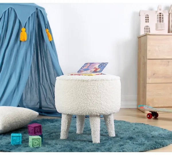 Taburet PIXI, priemer 38 cm, biely