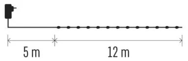 LED vonkajší svetelný reťaz 120xLED/17m IP44 teplá biela