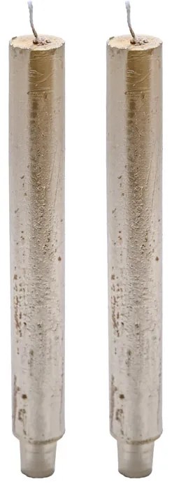 Sada 2 sviečok VELA METALLIC 25 cm zlatá