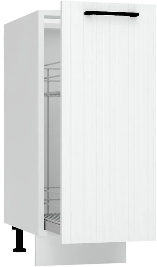 Skrinka do kuchyne  Kate d30 Cargo + kôš biely hrášok