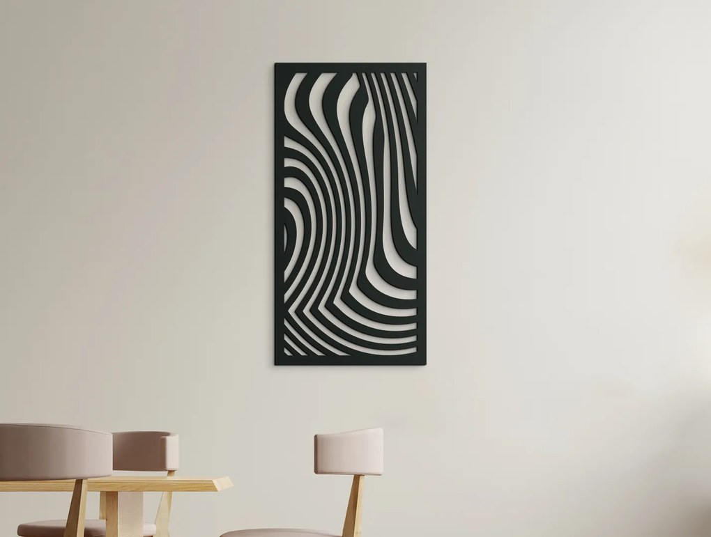drevko Minimalistický obraz Vzor zebry Rozmer obrazu: 44,5 x 22 cm, Farba dekorácie: Čierna