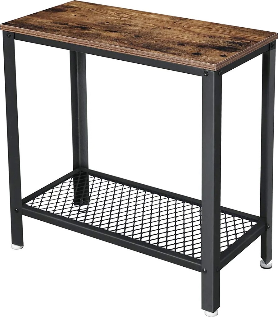 Odkladací stolík VASAGLE LOOP hnedý/čierny