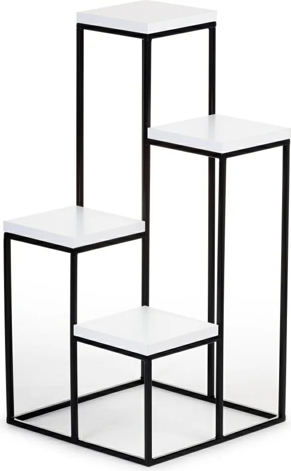 STOJAN NA KVETINÁČ KASKADA 70X34X34 CM ČIERNA/BIELA