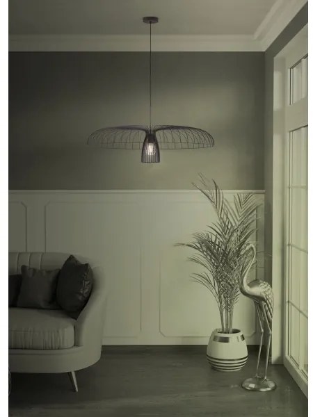 Eglo 390217 - Luster na lanku CHAMPERICO 1xE27/60W/230V 98,5 cm čierna