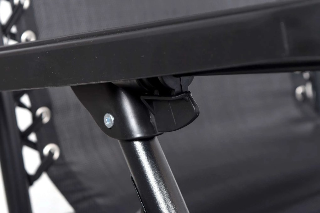 Čierne záhradné polohovacie lehátko Orion