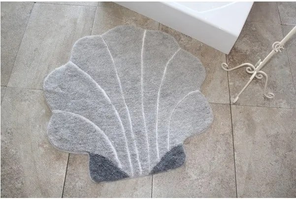 Kúpeľňová predložka Shell Grey, Ø 90 cm