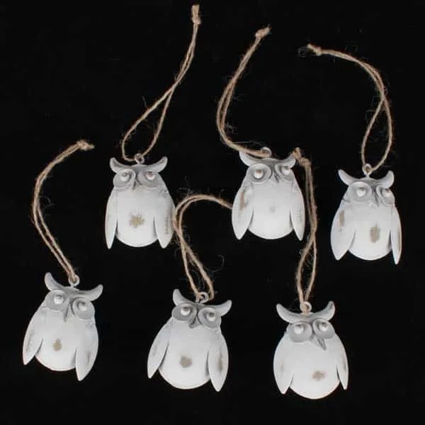 Dekorácia závesná sova 6 ks