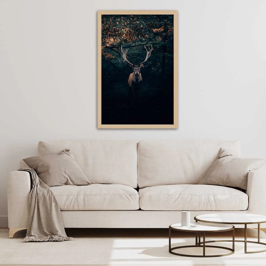 Gario Plagát Jeleň v kríkoch Farba rámu: Bez rámu, Rozmery: 40 x 60 cm