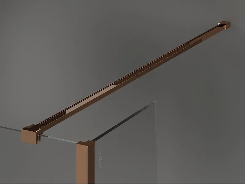 Mexen Kioto, sprchový kút typ Walk-in 90 x 30 cm, 8mm číre sklo, profil ružové zlato, 800-090-212-60-00-030