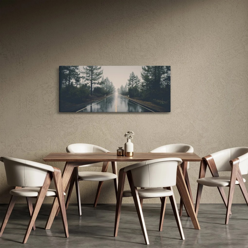 Obraz cesty v daždi (120x50 cm)