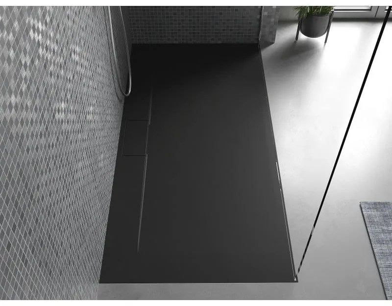 Mexen Egon, SMC obdĺžniková sprchová vanička 200 x 80 cm, čierna, 4R708020