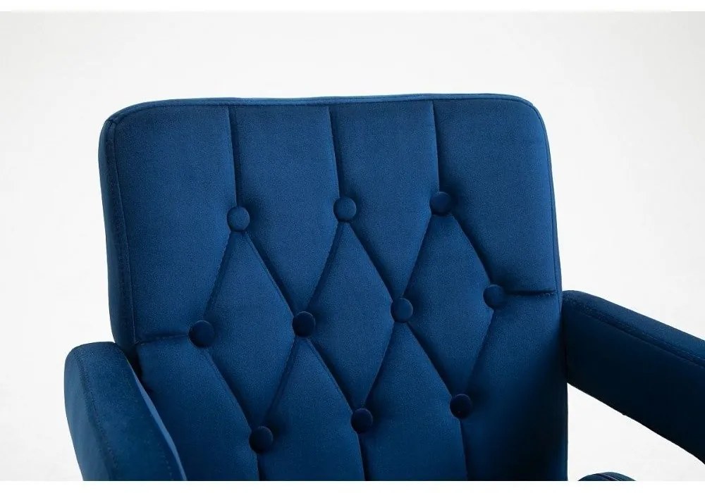 LuxuryForm Barová stolička BOSTON VELUR na čiernom tanieri - modrá