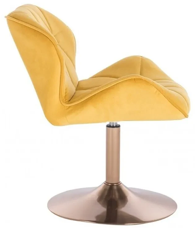 LuxuryForm DESIGN Stolička MILANO VELUR na zlatom tanieri - žltá