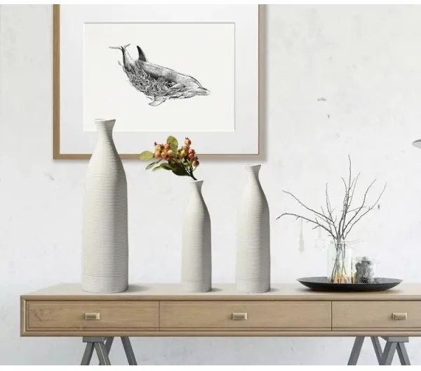 Keramická váza 46 cm, biela