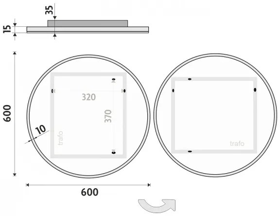 NIMCO ZP 26000R - LED kúpeľňové podsvietené zrkadlo 6500K priemer 60 cm IP44