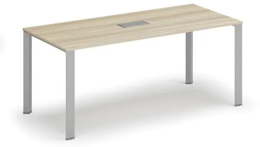 Stôl INFINITY 1800 x 900 x 750, dub prírodný + stolová zásuvka TYP III, strieborná