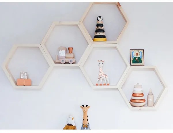 SADA 5x Nástenná polica RAF 36x31 cm smrek