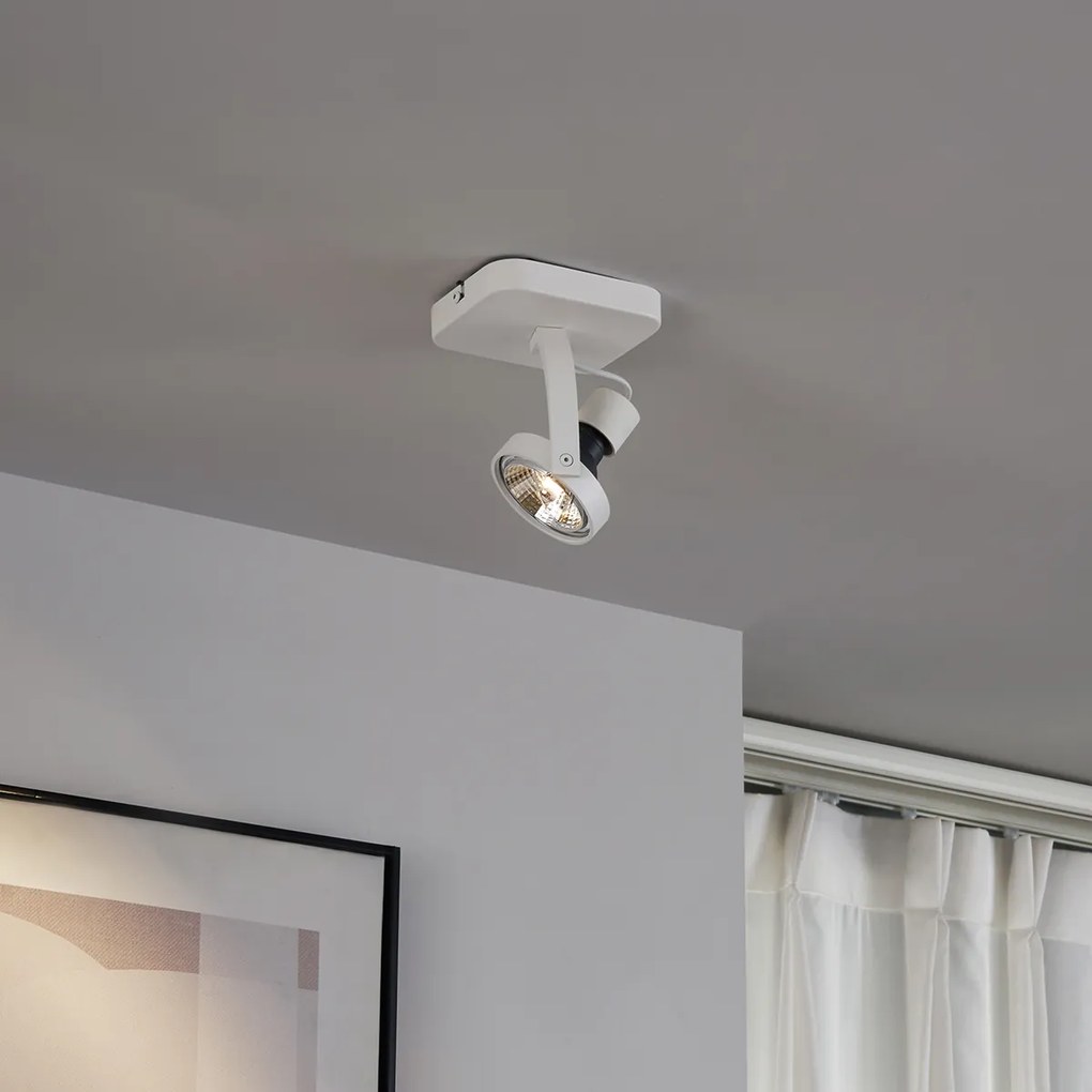 Dizajnový stropný reflektor biely GU10 70 mm otočný a naklápací - Vo