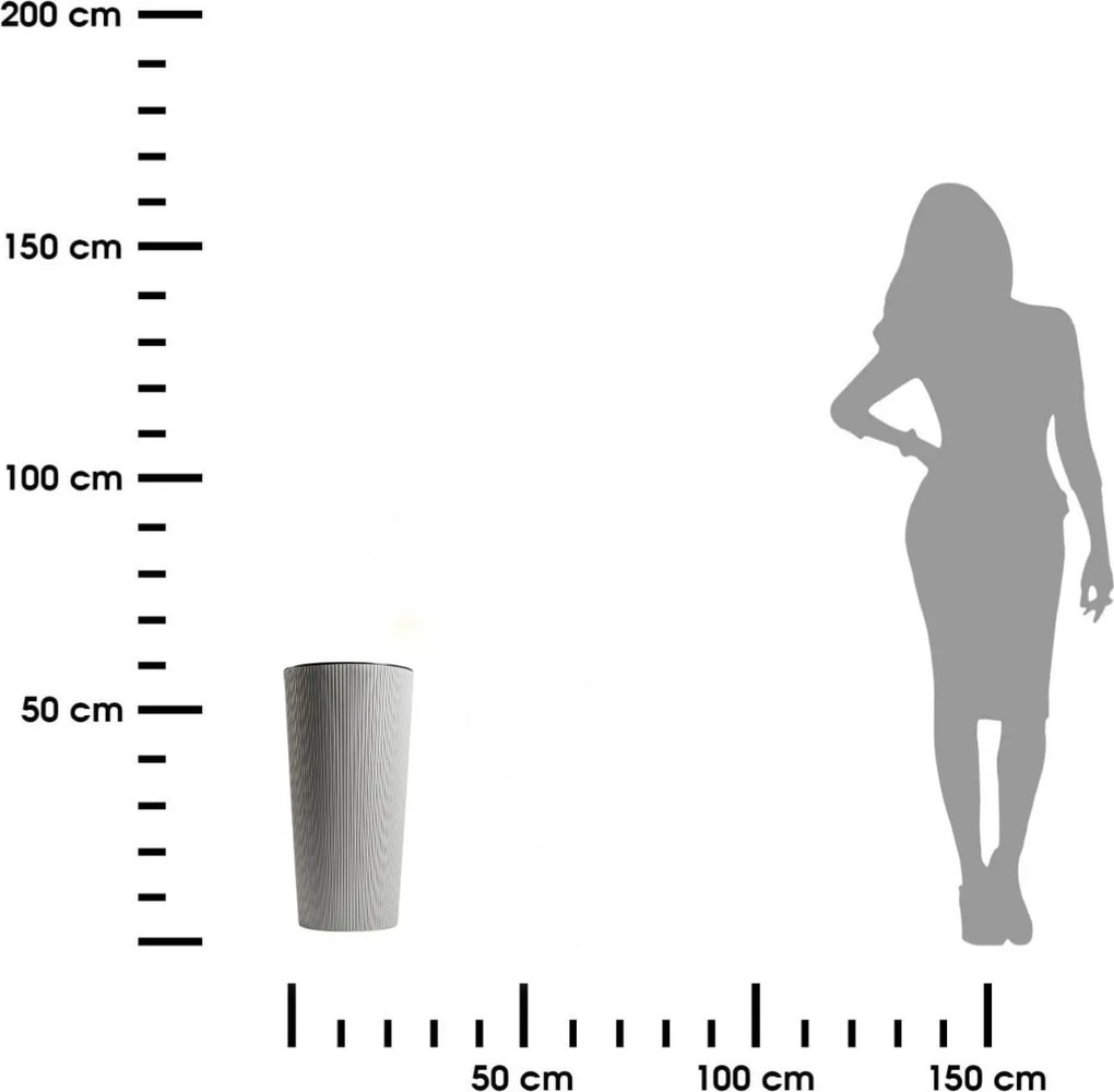 PLASTOVÝ KVETINÁČ URBANIKA ECO 57X29,5 CM SIVÁ