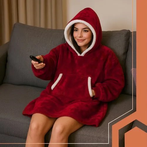 Ruhhy 26145 TV mikina s kapucňou XXL, červená