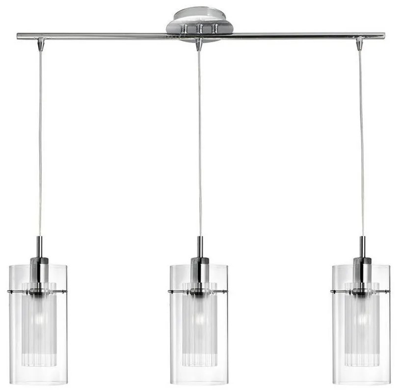 Searchlight 3303-3CC - Luster na lanku DUO 3xE14/60W/230V lesklý chróm