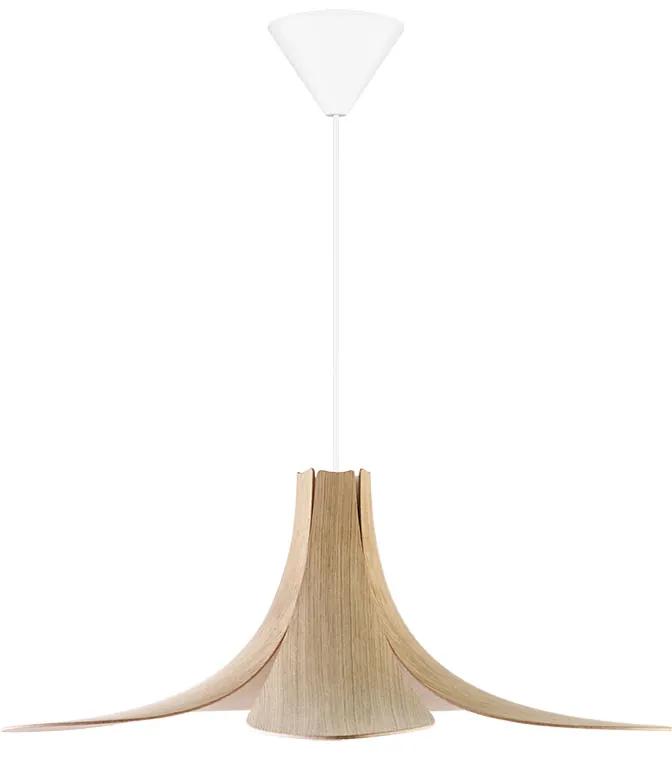JAZZ | dizajnové drevené svietidlo Farba: Svetlý dub, Sada: Tienidlo + Cord set biely