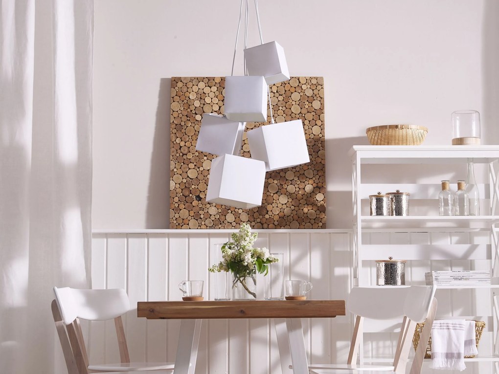 Moderná biela závesná stropná lampa MESTA Beliani