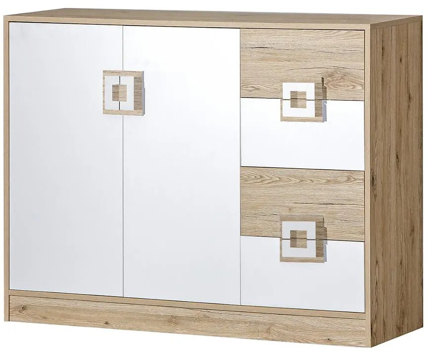 Komoda Nico 120 biela/svetlý dub nr-8