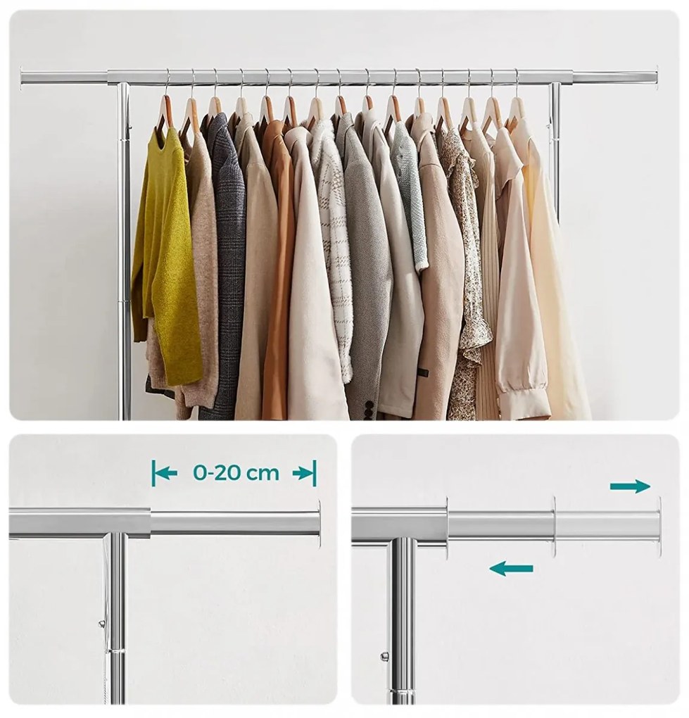 Stojan na kolieskach HARUN chróm