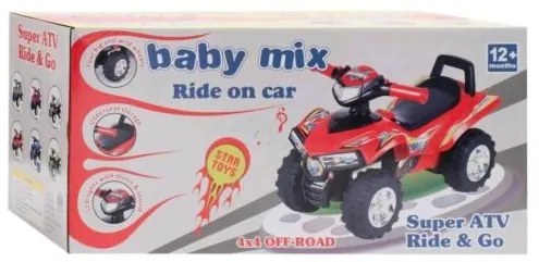 BABY MIX Detské odrážadlo so zvukom Štvorkolka Baby Mix ružové