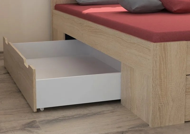 Posteľ Astral 140x200 cm, dub sonoma