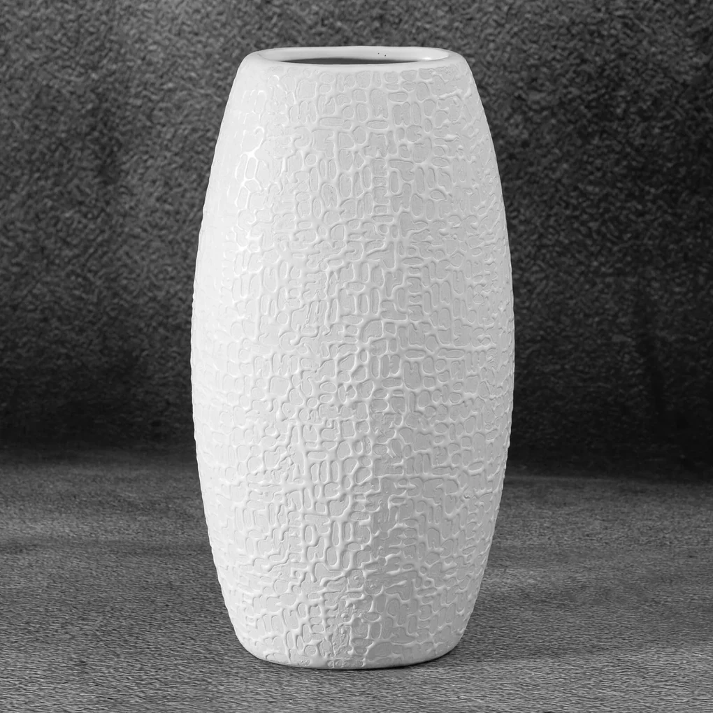 KERAMICKÁ VÁZA RISO 13X9X25 CM BIELA